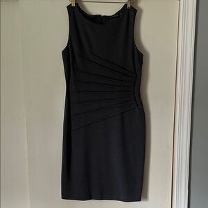 Ivanka Trump Black Midi Dress with Pleated Detail